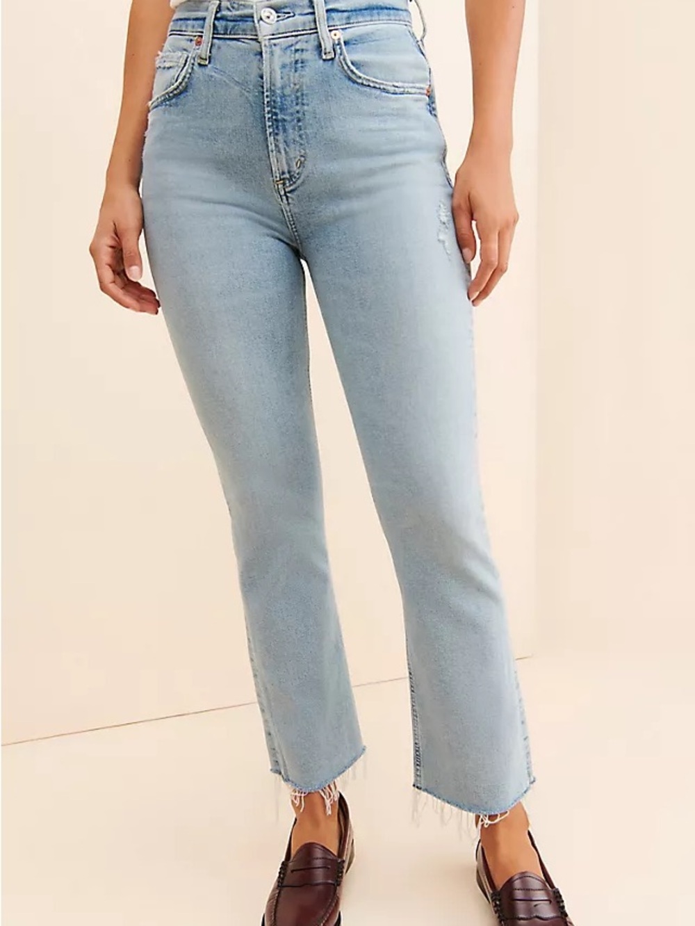 Citizens Of Humanity Isola Cropped Light Blue Cropped Straight Jeans